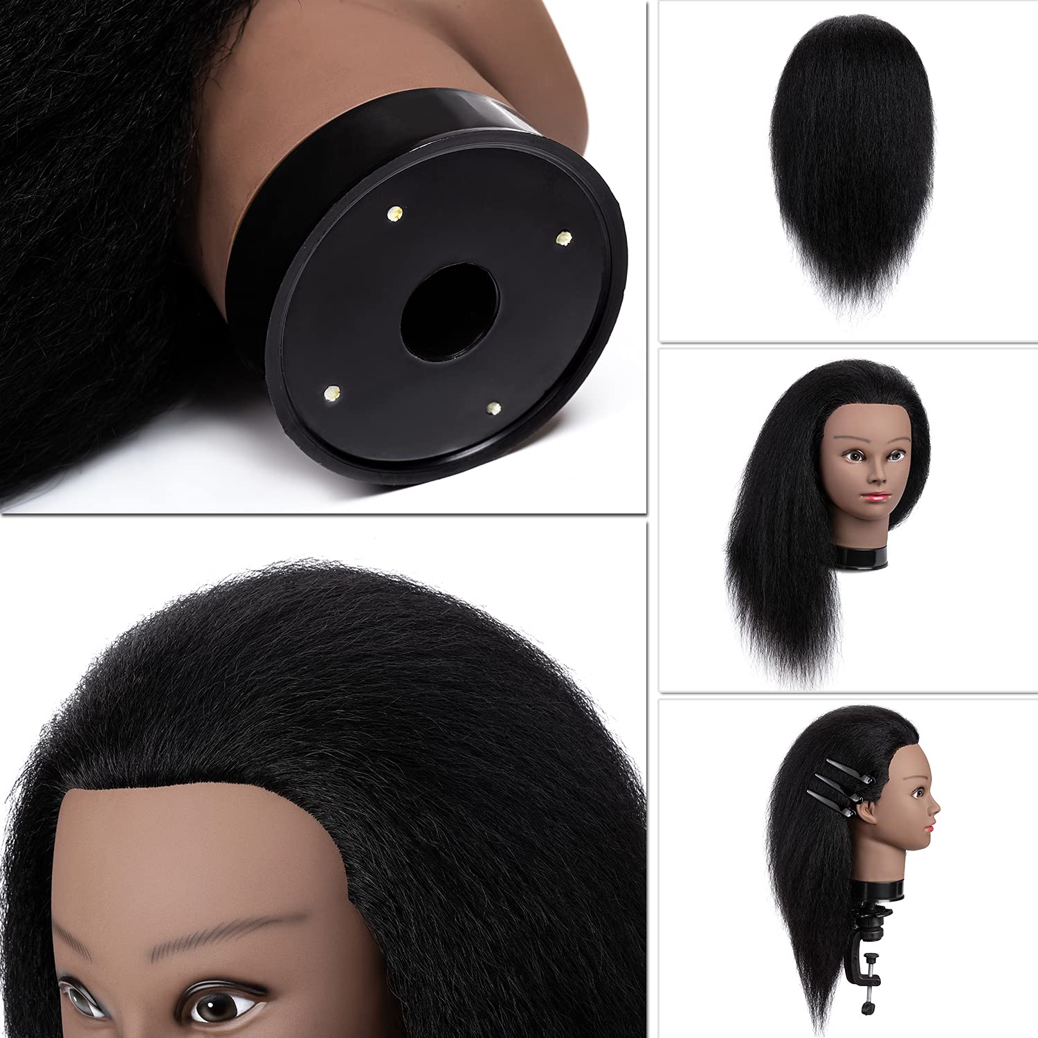 Liberty Supply Beauty School Kit Afro Natural Hair Manikin Head Cosmetology  Student kit Braiding Hair Practice Set All in One Travel Bag