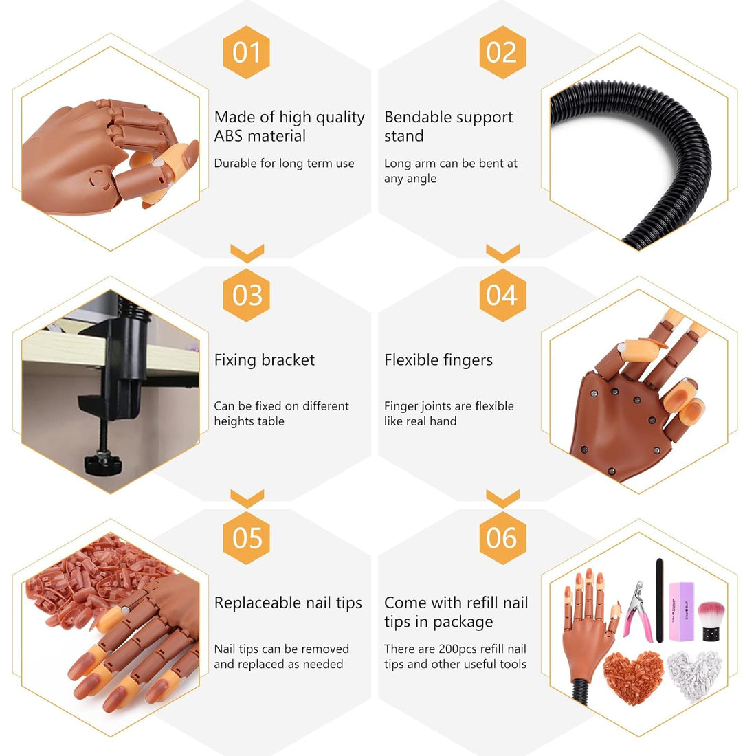 Practis Hand Kit 300 PCS Practice Hand for Acrylic Nails Training Kit – Ross Beauty Academy